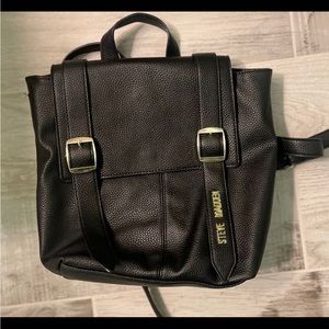Black leather Steve Madden backpack